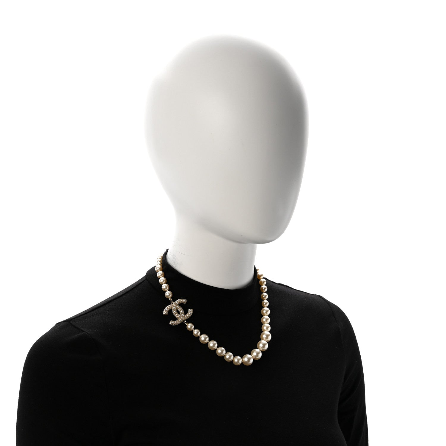 Chanel Pearl CC 100th Anniversary Necklace Light Gold 2 of 7