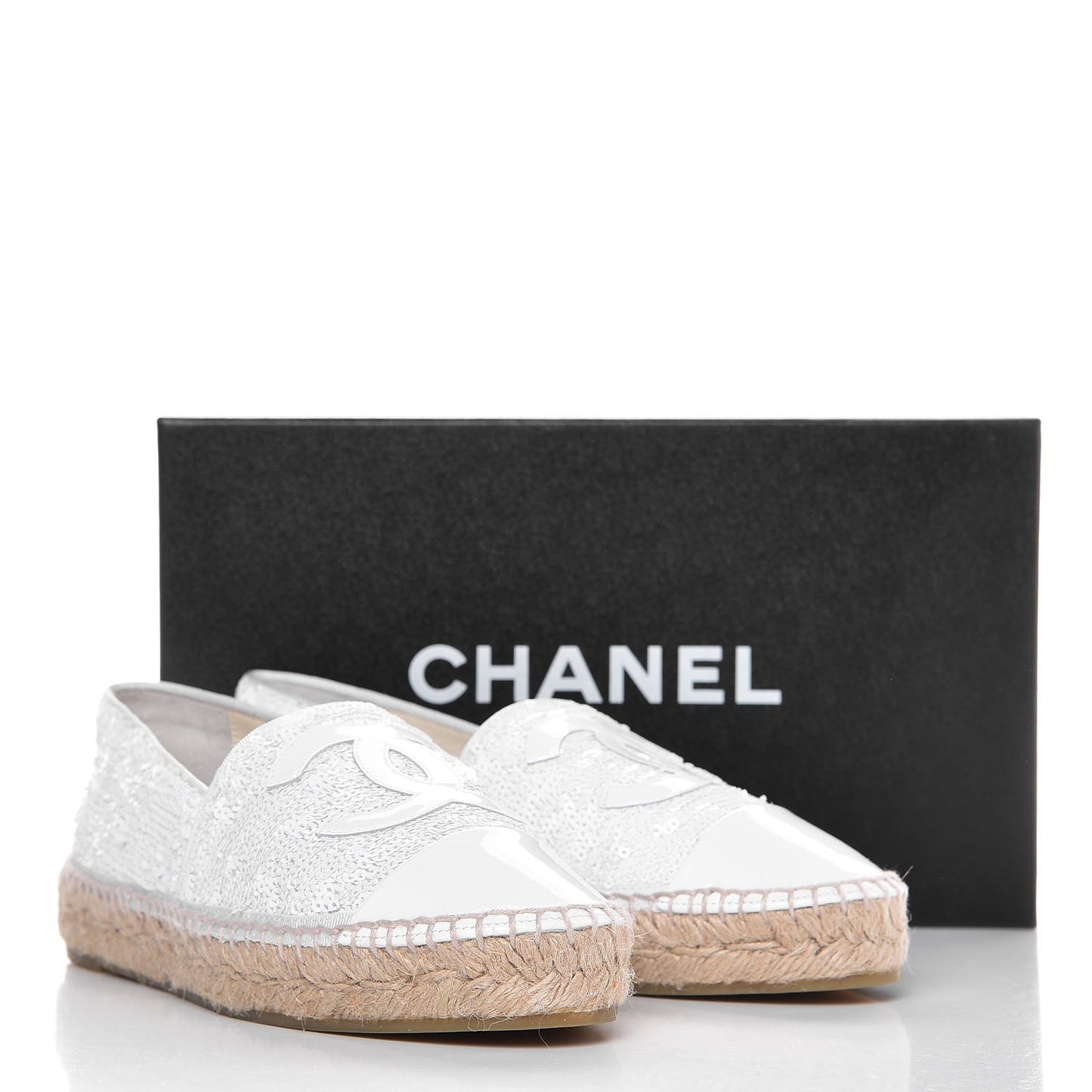 Patent Sequin CC Espadrilles 38 White