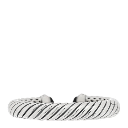 David Yurman Sterling Silver Black Onyx 10mm Sculpted Cable Bracelet 2 of 3