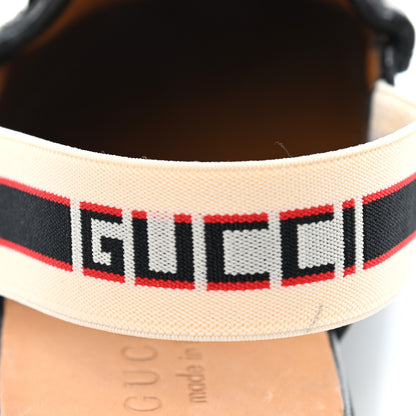 Gucci Goatskin Stripe Mens Horsebit Slingback Slippers 7 Black 7 of 10