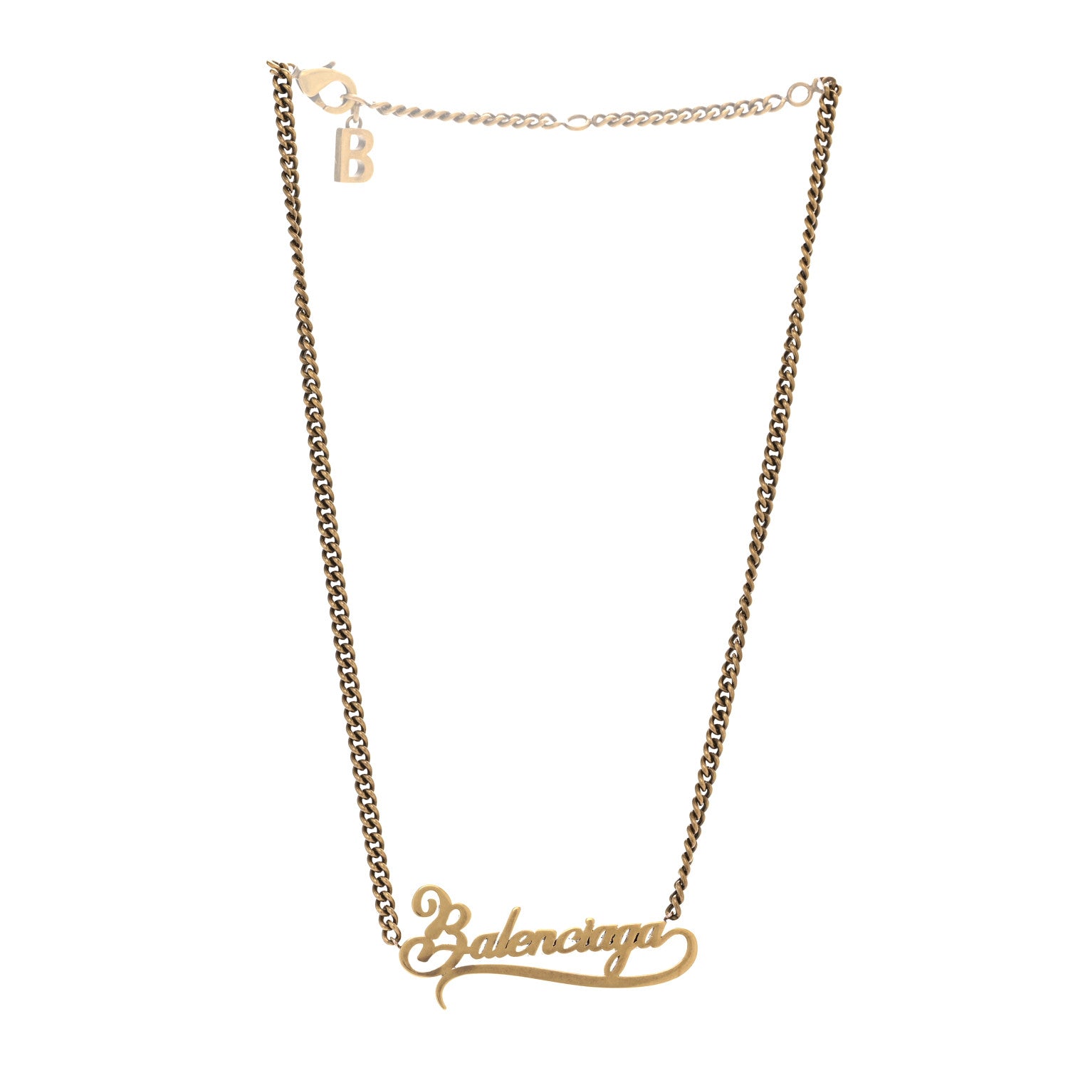 Balenciaga Metal Logo Necklace Gold 3 of 6