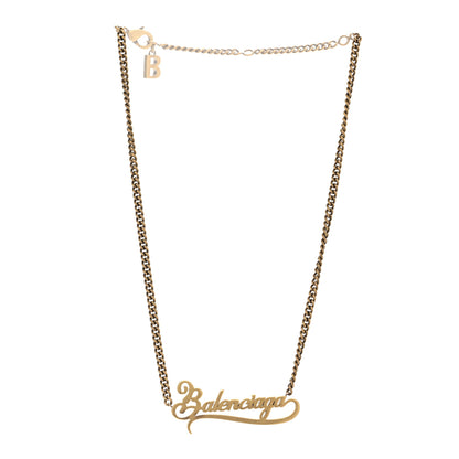 Balenciaga Metal Logo Necklace Gold 3 of 6