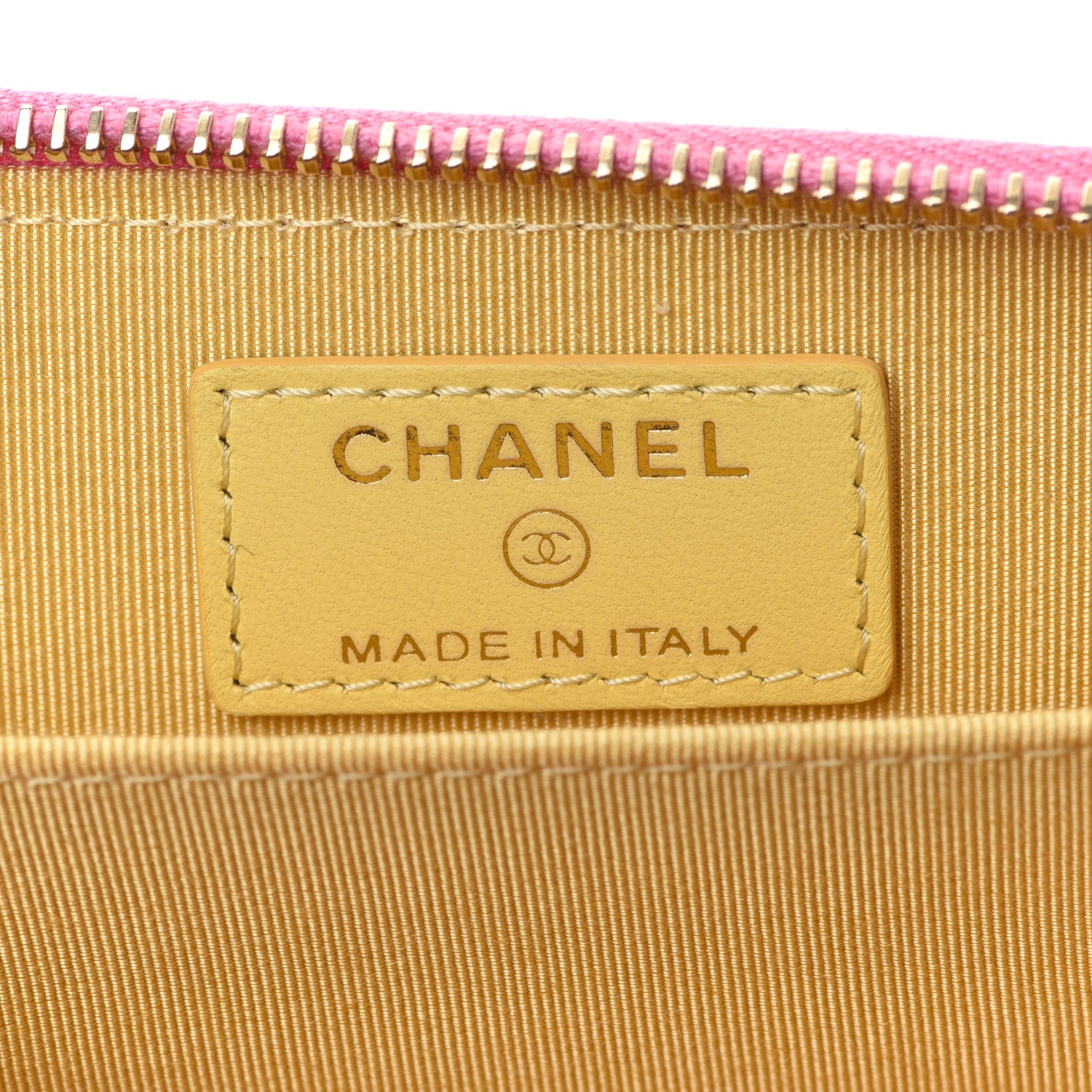 Chanel Lambskin Quilted Zip Around Coin Purse Wallet Pink Yellow 6 of 8