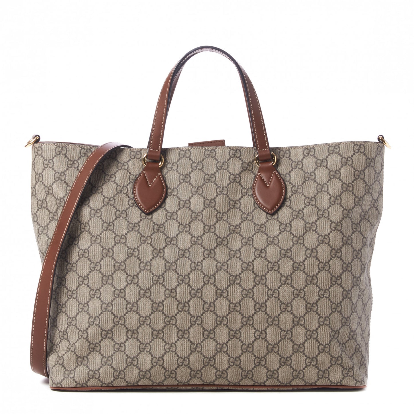 Soft GG Supreme Monogram Medium Crossbody Tote Beige Cuir