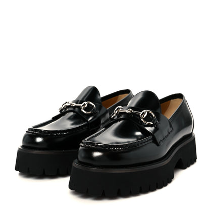 Gucci Cordovan Lux Womens Horsebit 45mm Platform Loafers 38 Black 4 of 10