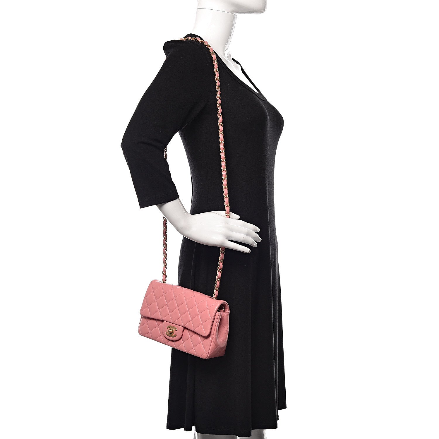 Chanel Lambskin Quilted Mini Rectangular Flap Pink 2 of 17