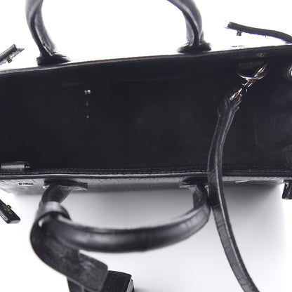 Saint Laurent Calfskin Crocodile Embossed Nano Sac De Jour Black 5 of 11