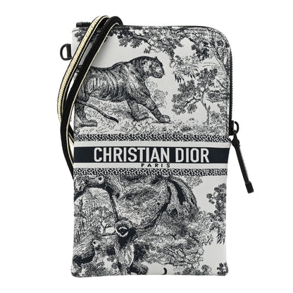 Christian Dior Technical Fabric Embroidered Toile De Jouy DiorTravel Multifunction Pouch Blue 1 of 13