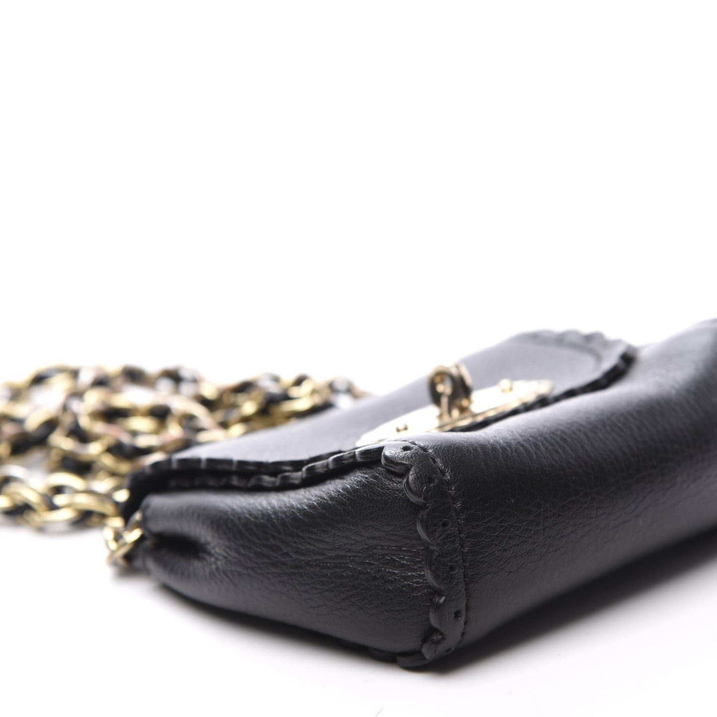 Soft Matte Calfskin Mini Cookie Flap Black
