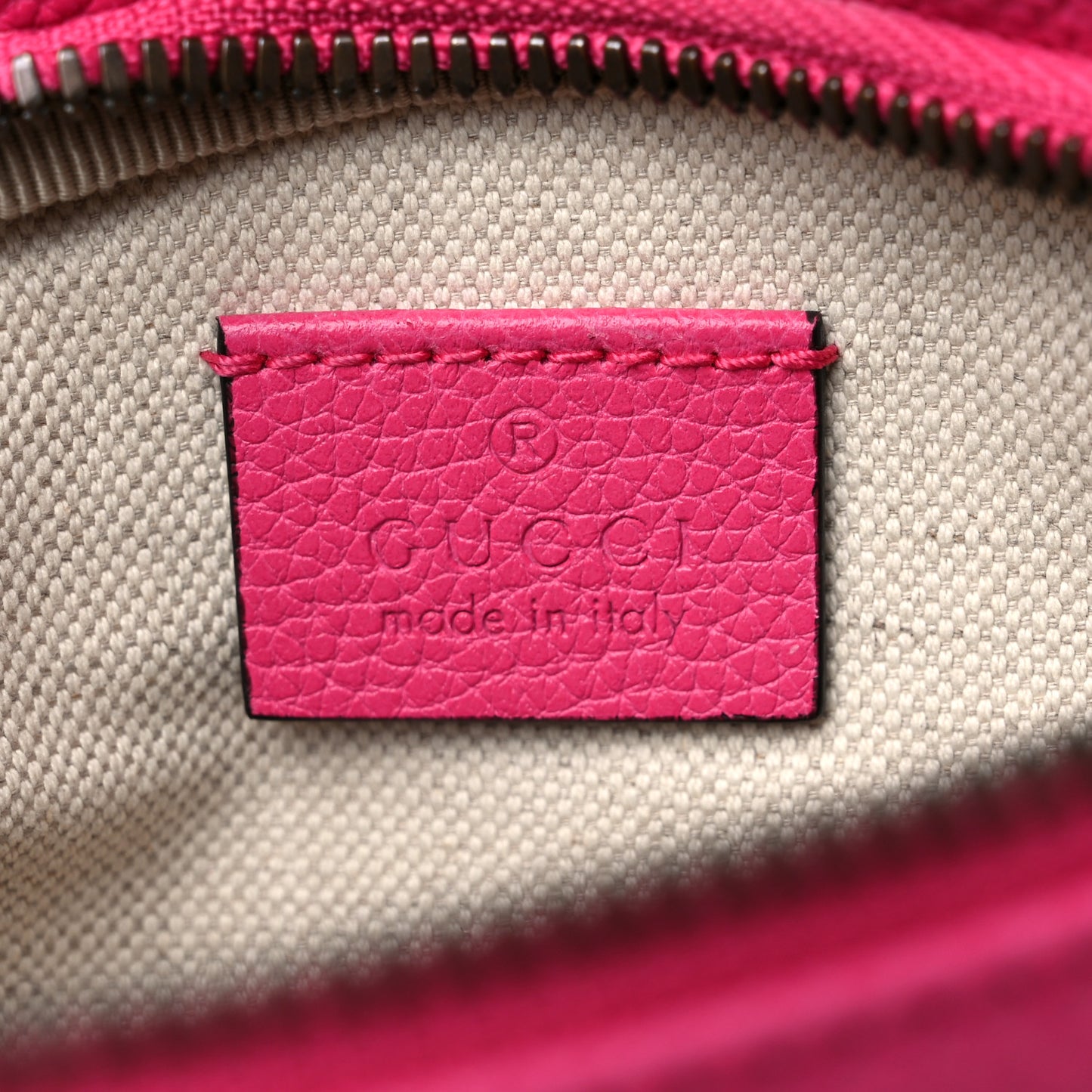 Grained Calfskin Small Logo Belt Bag Box Pink Green