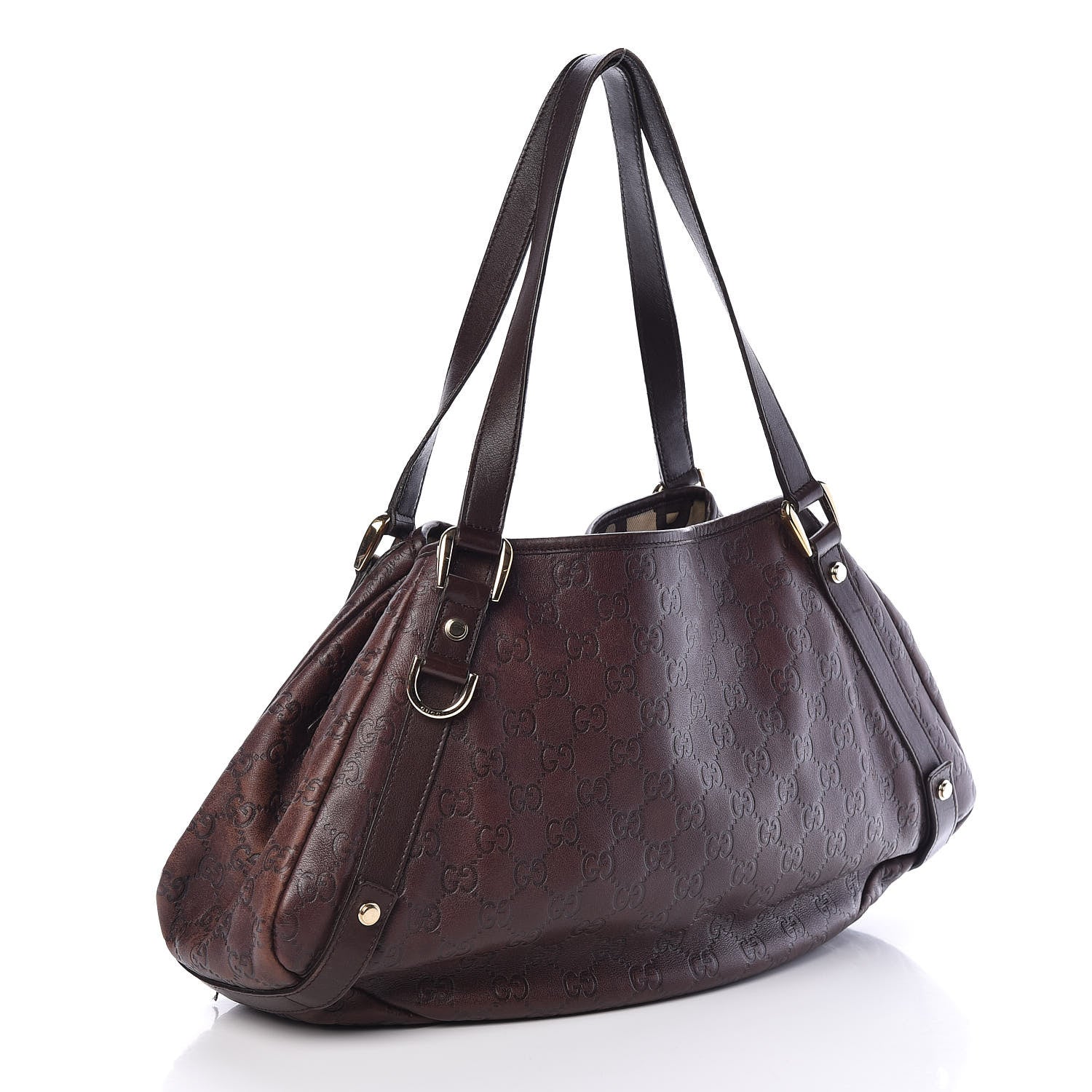 Gucci Guccissima Medium Abbey Shoulder Bag Chocolate 3 of 9