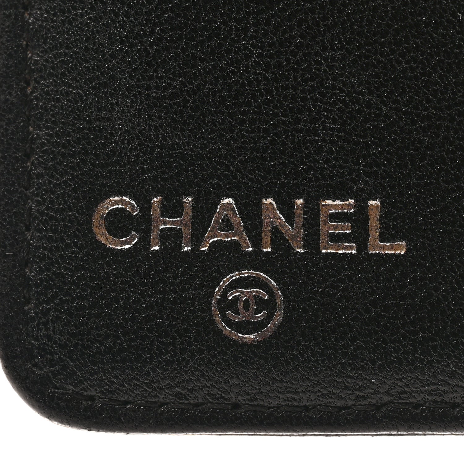Chanel Lambskin Camellia Embossed Yen Wallet Black 6 of 10