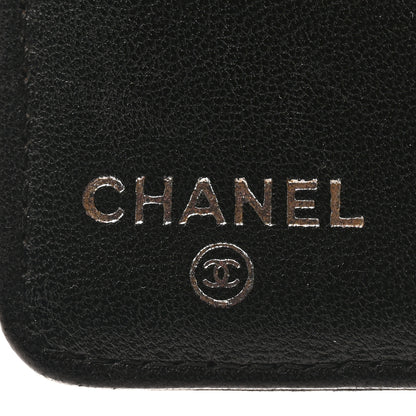 Chanel Lambskin Camellia Embossed Yen Wallet Black 6 of 10