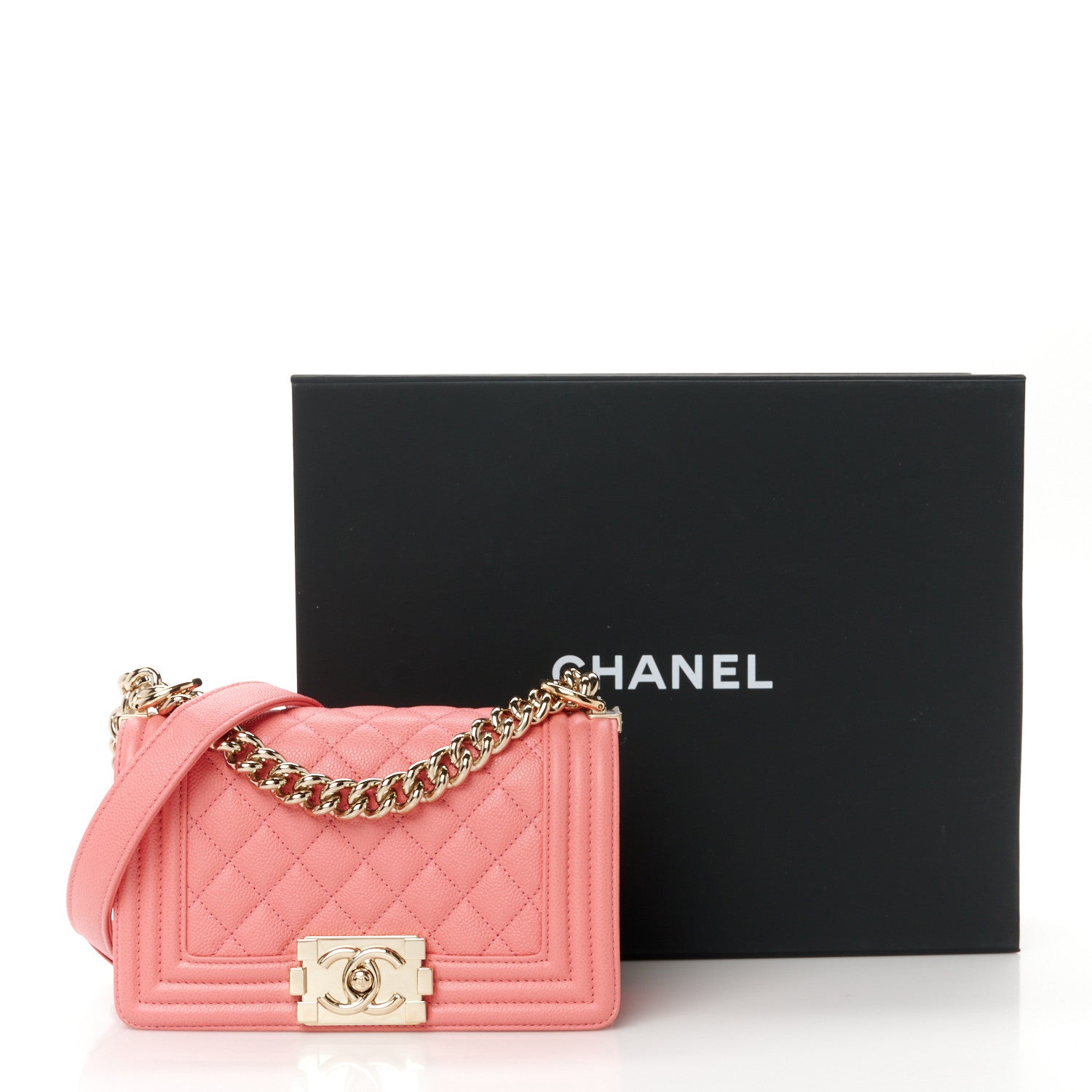 Chanel Caviar Quilted Small Boy Flap Pink 12 of 12