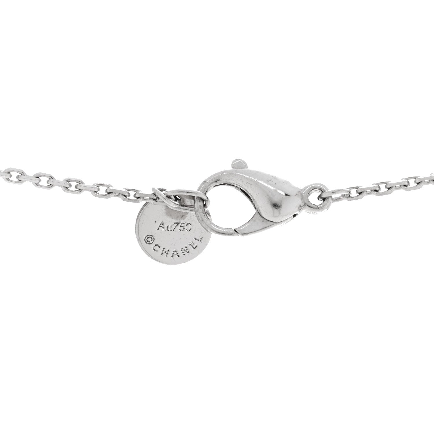 Chanel 18K White Gold Diamond Ceramic Ultra Necklace Black 4 of 5