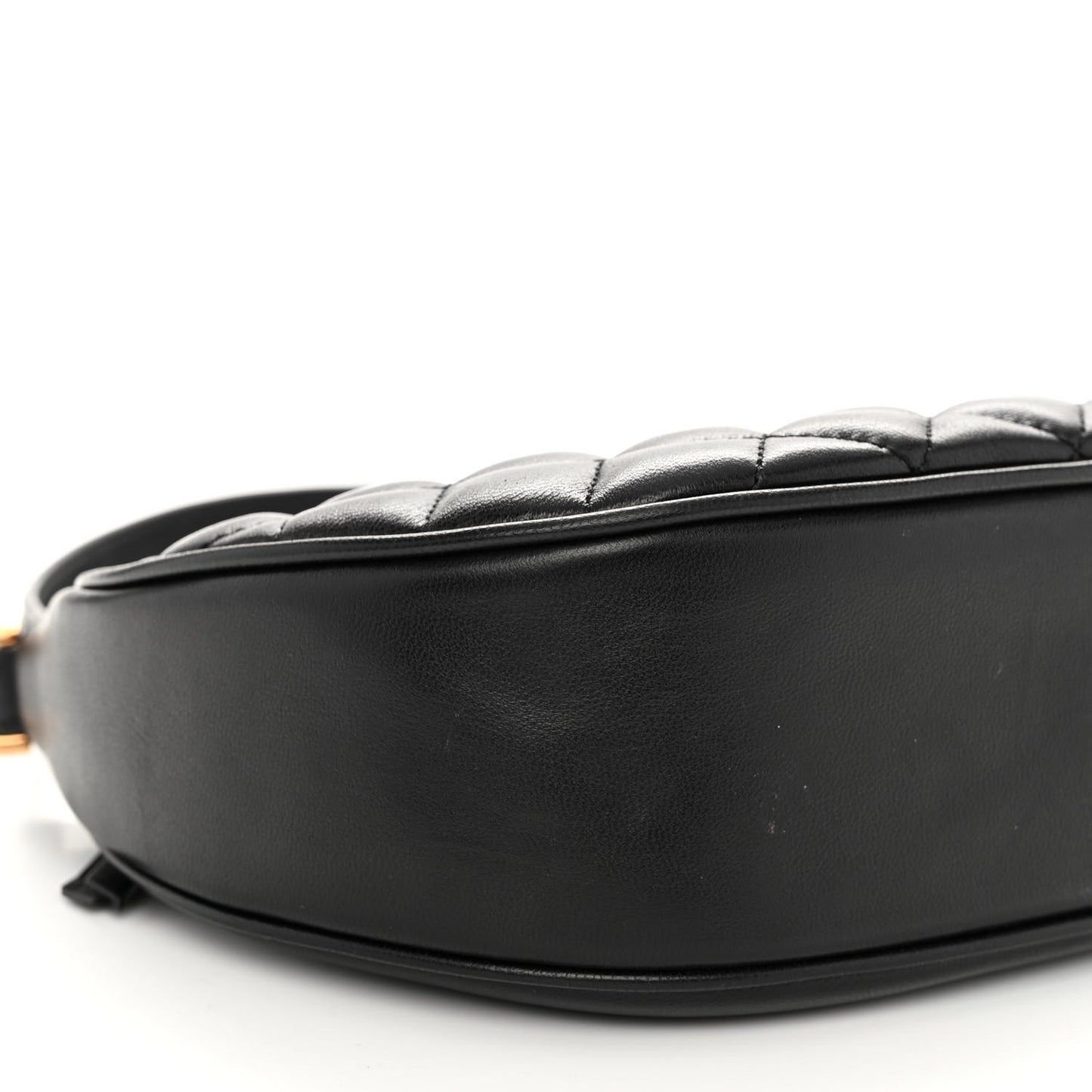 Nappa Quilted Medusa Shoulder Bag Black