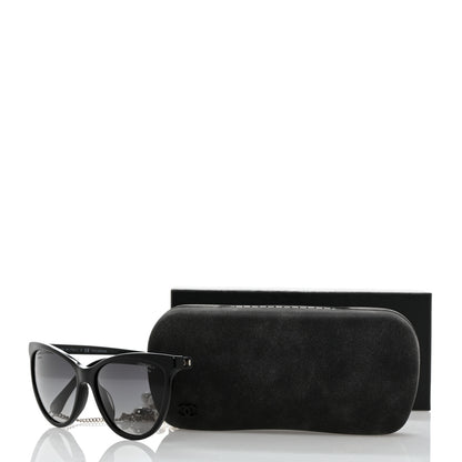 Chanel Acetate Polarized Fantasy Pearl Cat Eye Sunglasses 5341-H-A Black 9 of 9