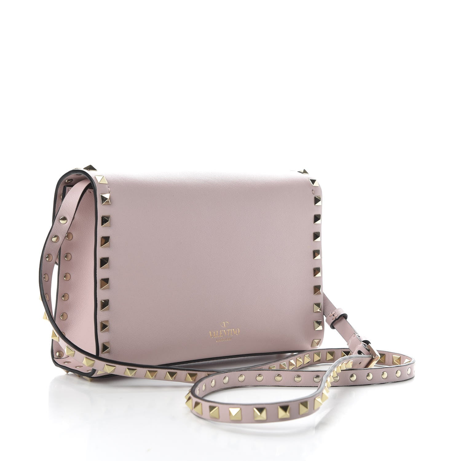 Valentino Garavani Vitello Medium Rockstud Flip Lock Crossbody Bag Poudre 3 of 9