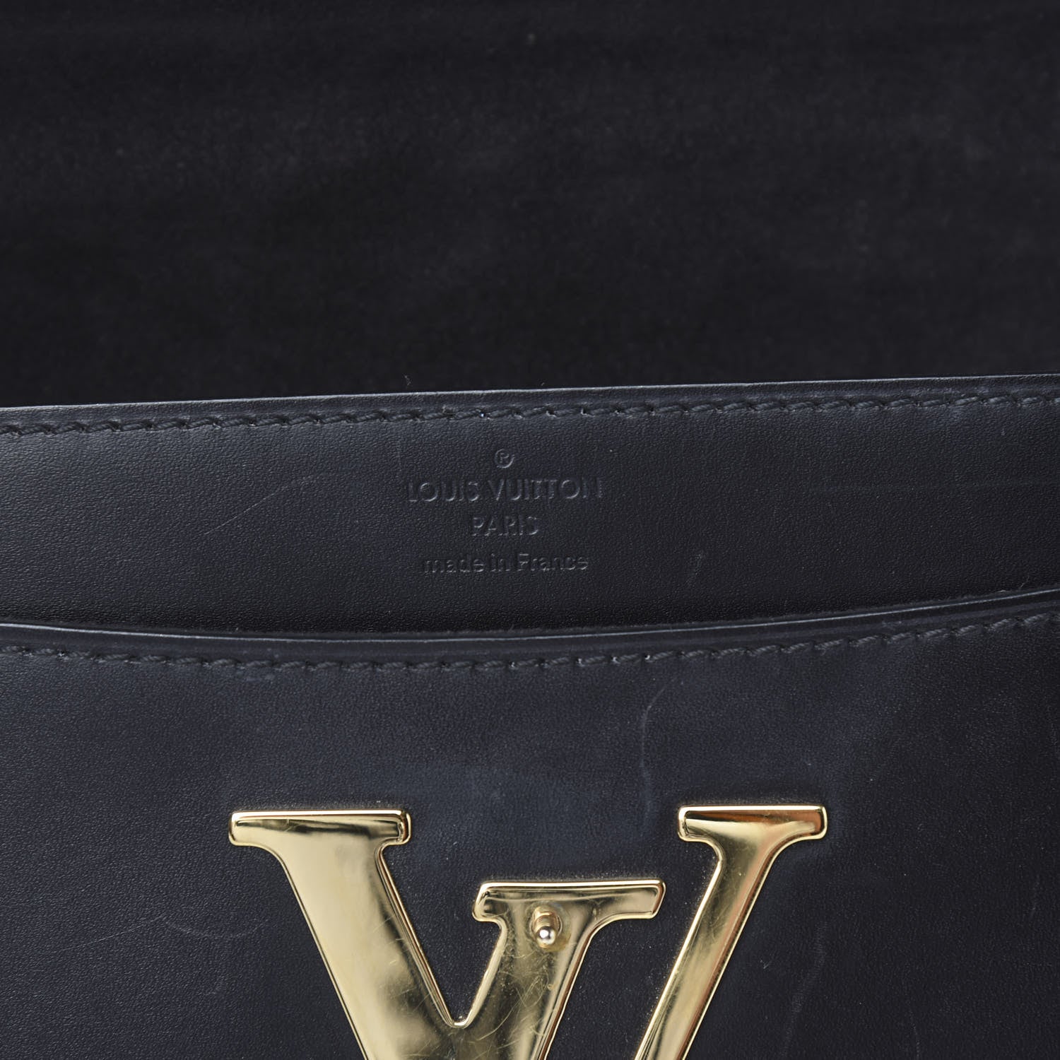 Louis Vuitton Calfskin Chain Louise MM Black 5 of 11