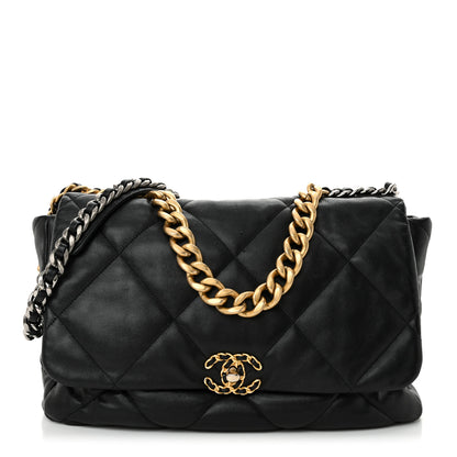 Chanel Lambskin Quilted Maxi Chanel 19 Flap Black 1 of 12