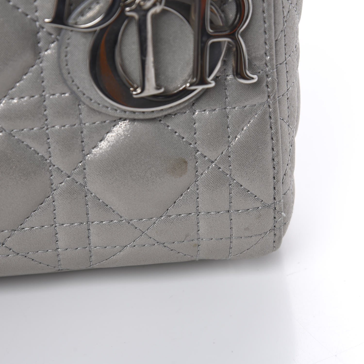 Christian Dior Metallic Lambskin Cannage Mini Lady Dior Grey 11 of 12