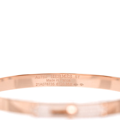 Hermes 18K Rose Gold Diamond PM Kelly Pave Bracelet ST 4 of 5