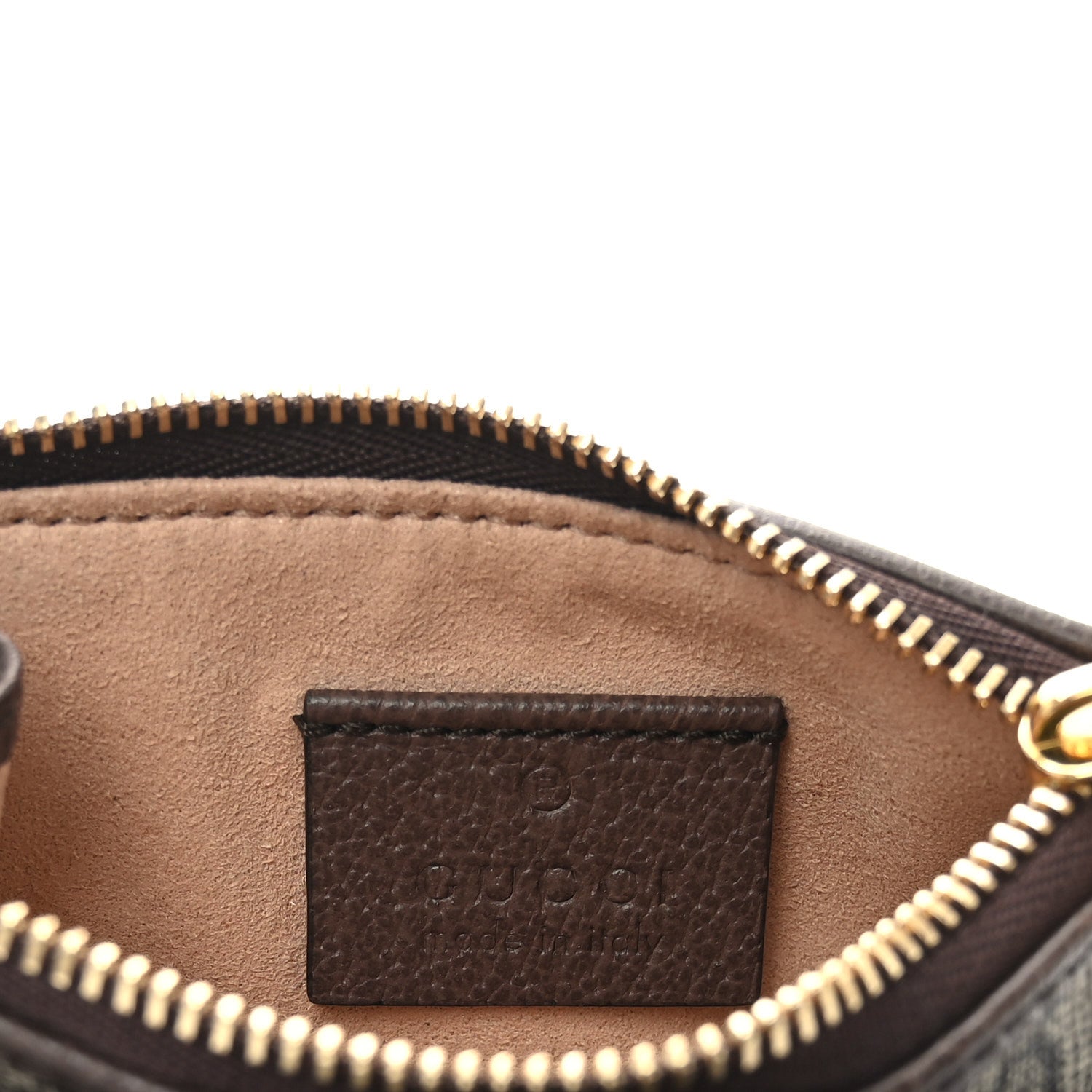 Gucci GG Supreme Monogram Web Ophidia Zip Card Case Brown 6 of 9