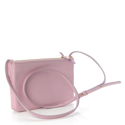 Celine Lambskin Small Trio Crossbody Bag Pink 3 of 12