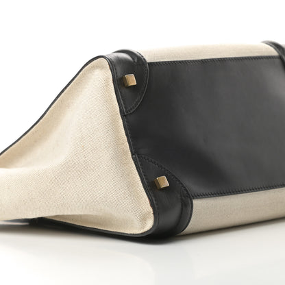 Celine Natural Canvas Smooth Calfskin Mini Luggage Cream 9 of 17