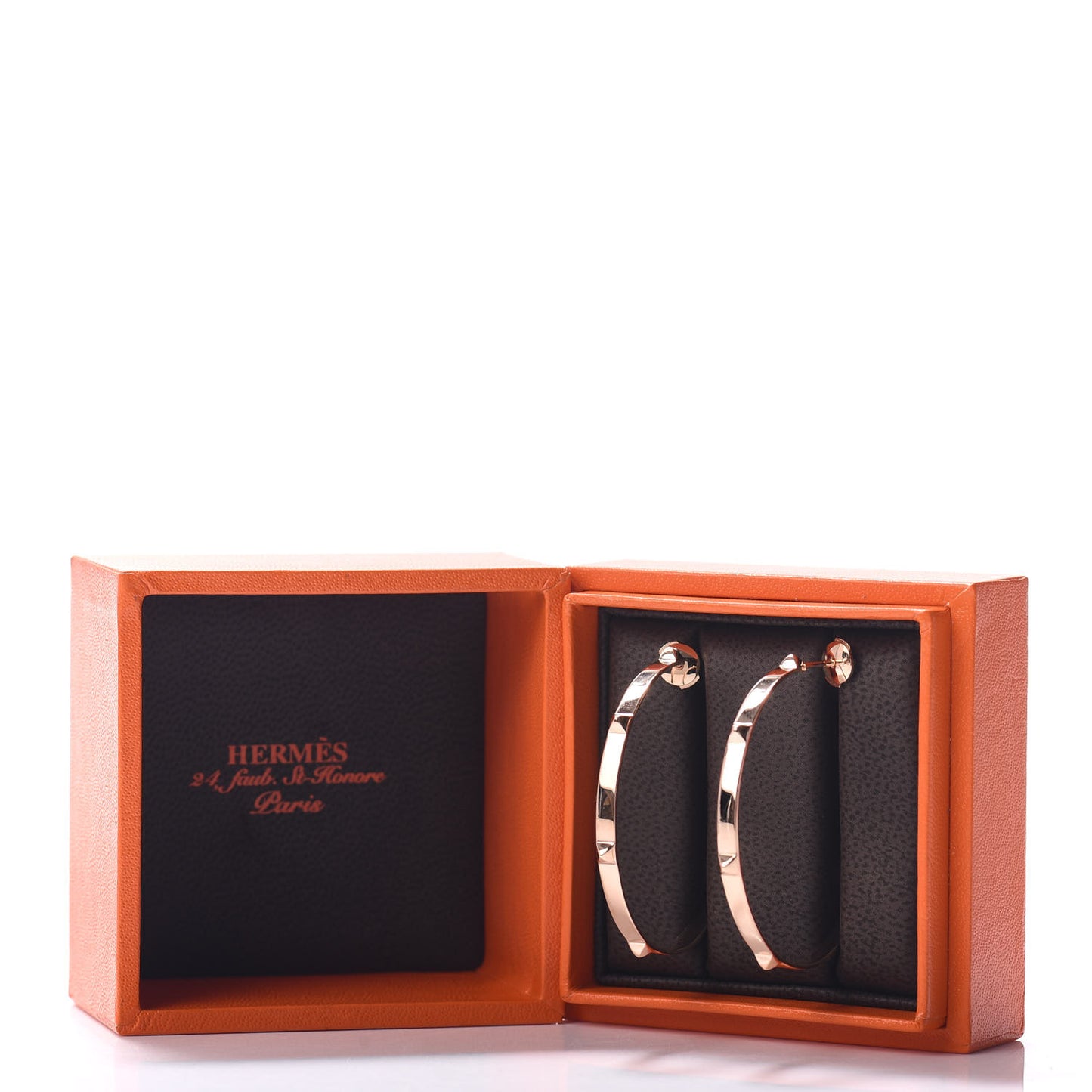 18K Rose Gold Mini Clous Hoop Earrings