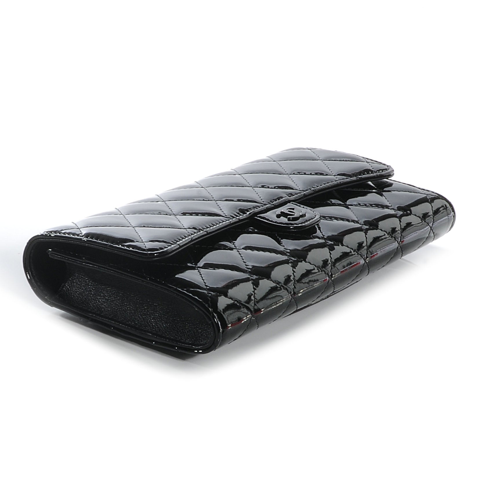 Chanel Patent Quilted Travel Wallet Black 4 of 8