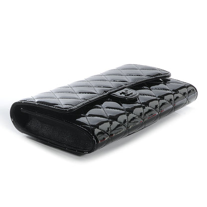 Chanel Patent Quilted Travel Wallet Black 4 of 8