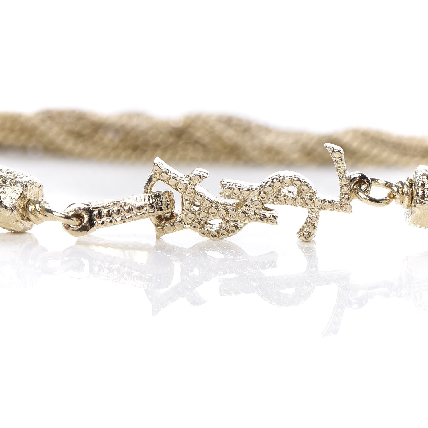 Saint Laurent Lou Lou Twisted Chains Necklace Gold 4 of 4