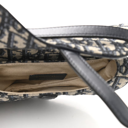 Christian Dior Oblique Mini Saddle Bag Blue 6 of 8