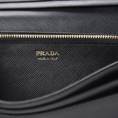 Prada Saffiano Metal Continental Flap Wallet Black 7 of 10