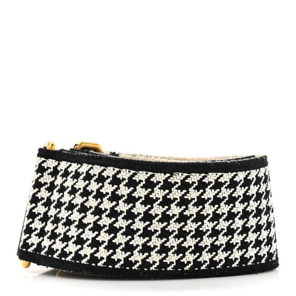 Christian Dior Canvas Houndstooth Embroidered 30 Montaigne Shoulder Strap Black White 2 of 5