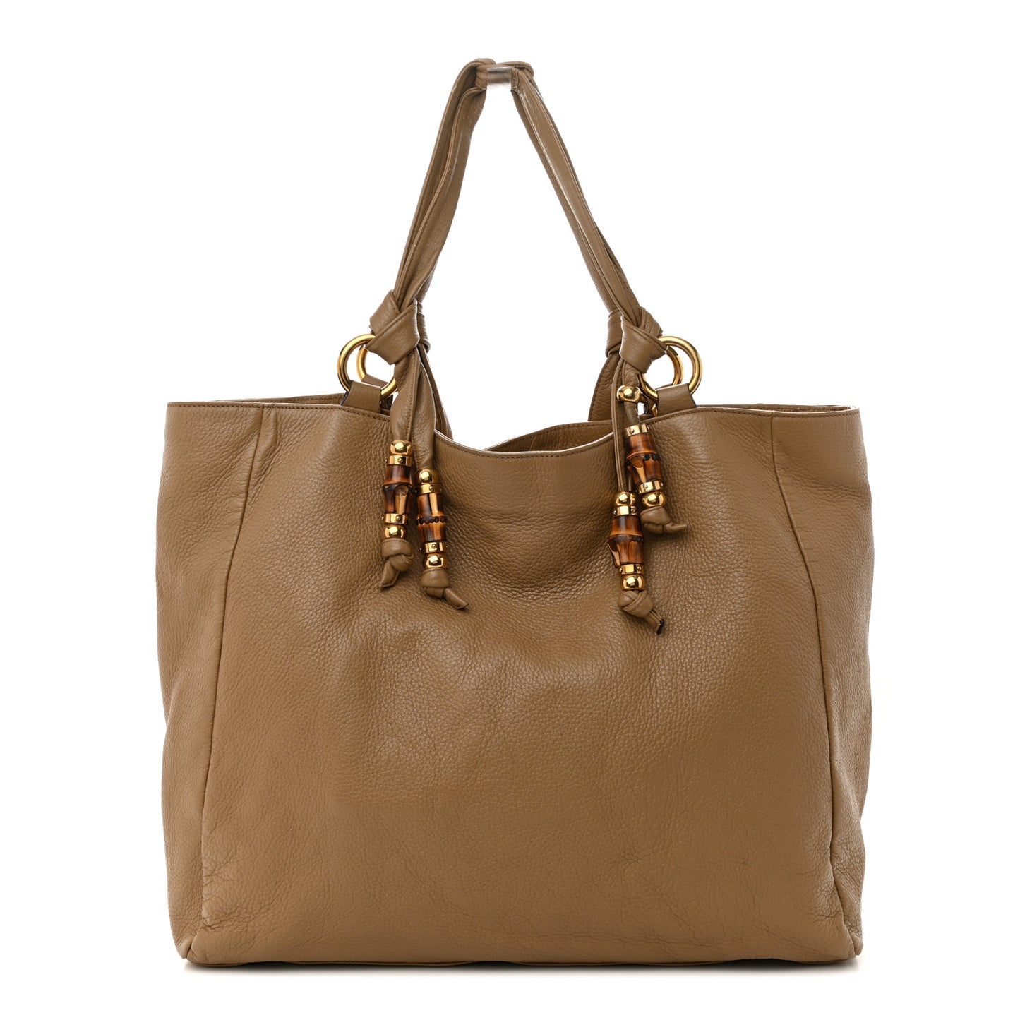 Pebbled Calfskin Large Jungle Tote Natural Tan