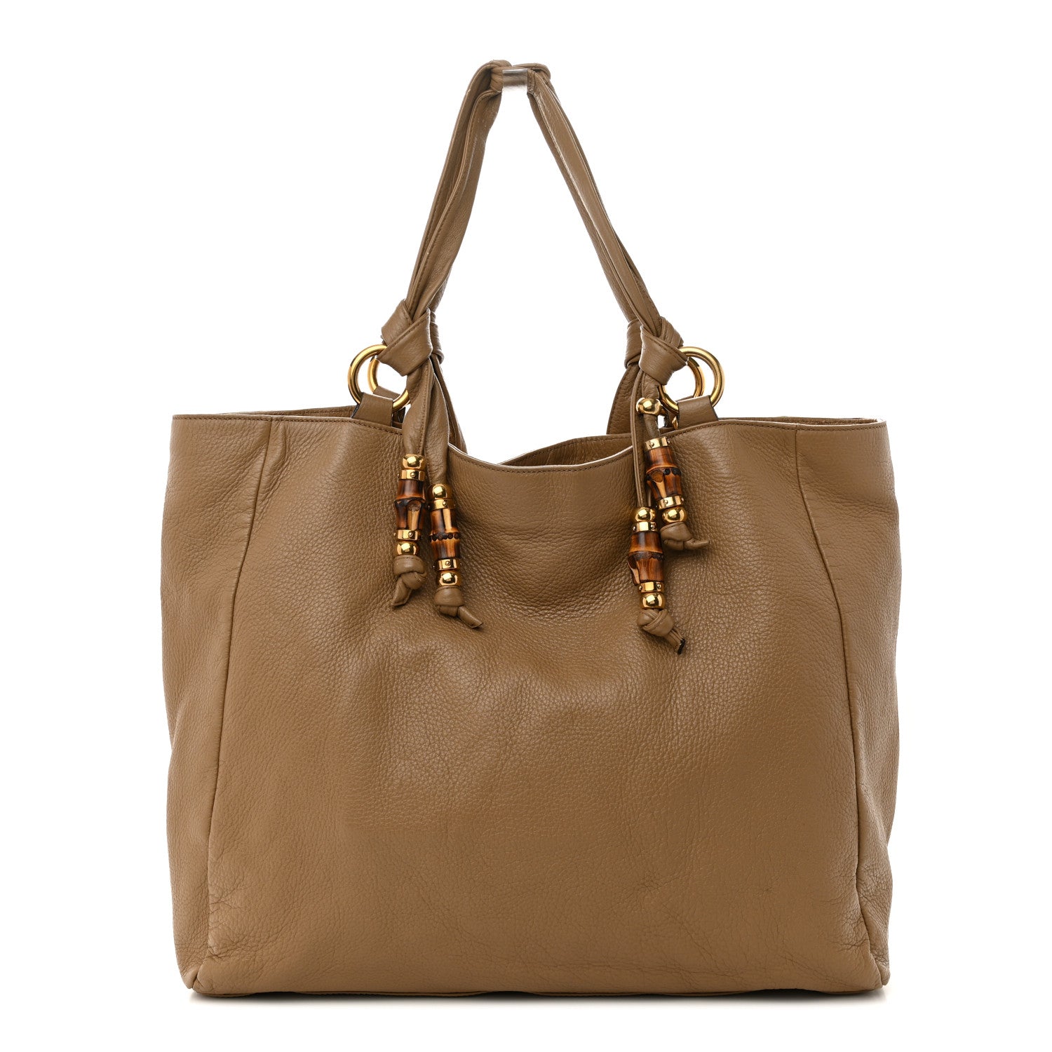 Gucci Pebbled Calfskin Large Jungle Tote Natural Tan 1 of 12