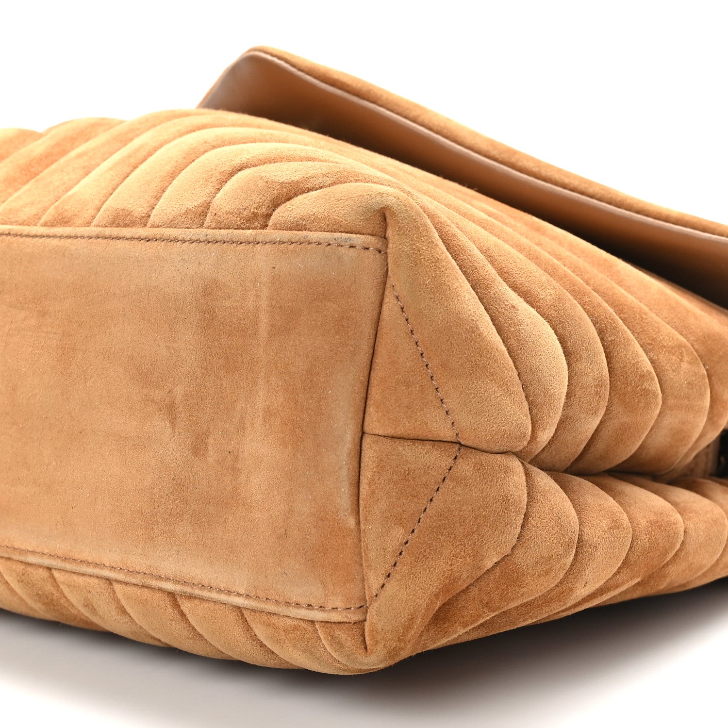 Saint Laurent Suede Y Quilted Monogram Medium Loulou Chain Satchel Cinnamon 9 of 9