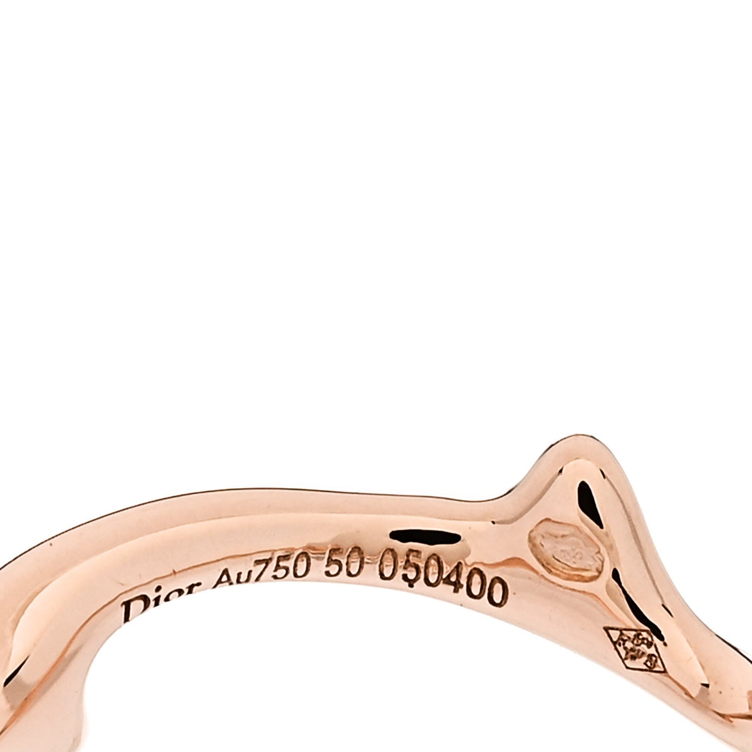 Christian Dior 18K Rose Gold Diamond Bois de Rose Ring 50 5.25 4 of 4