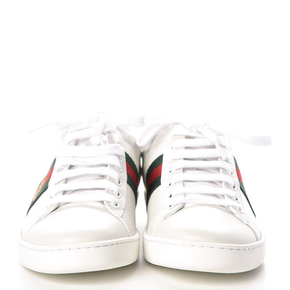 Gucci Calfskin Ayers Bee Embroidered Womens Ace Sneakers 37 White Green 2 of 10