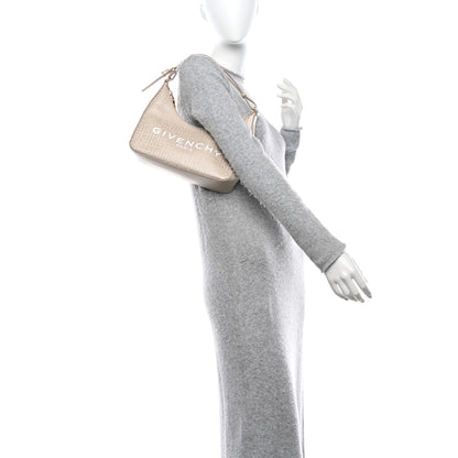 Givenchy Coated Canvas Logo 4G Embossed Small Moon Cut Out Shoulder Bag Natural Beige 2 of 12