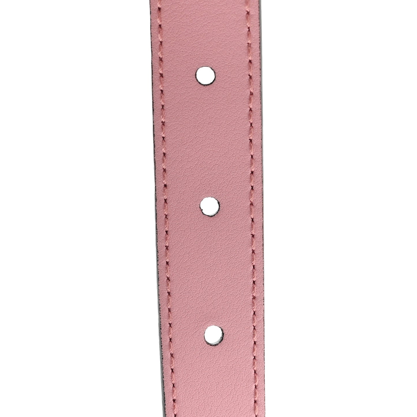 Moon Calfskin Palladium Double G Belt 75 30 Wild Rose