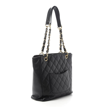 Chanel Caviar Quilted Petit Shopping Tote PST Black 3 of 9