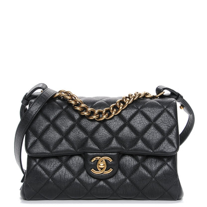 Chanel Shiny Sheepskin Quilted Small Trapezio Flap Black 1 of 7