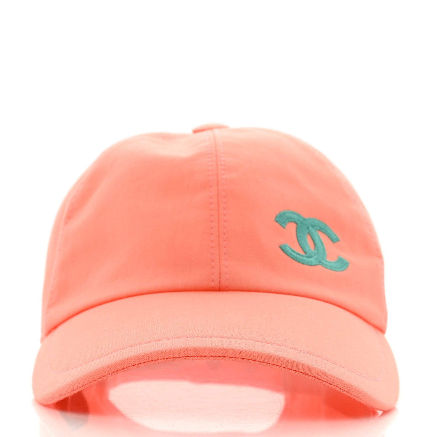 Chanel Cotton CC Cap Hat Orange Turquoise 3 of 10