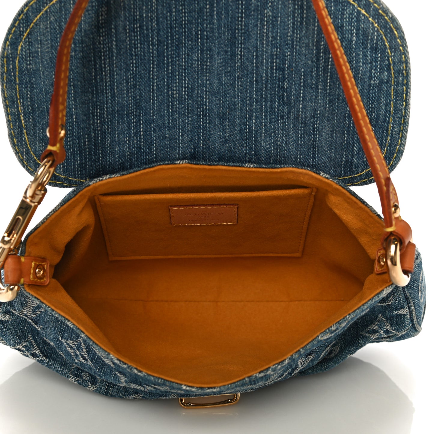 Monogram Denim Mini Pleaty Blue