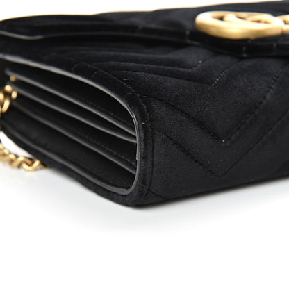 Gucci Velvet Matelasse GG Marmont Chain Wallet Black 8 of 10