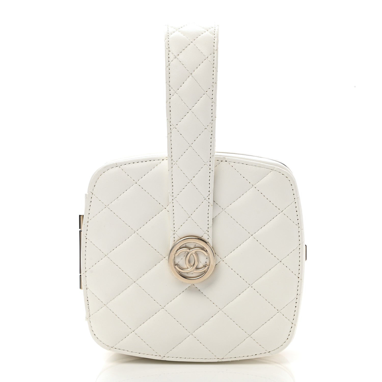 Chanel Lambskin Minaudiere Vanity With Handle White 2 of 12