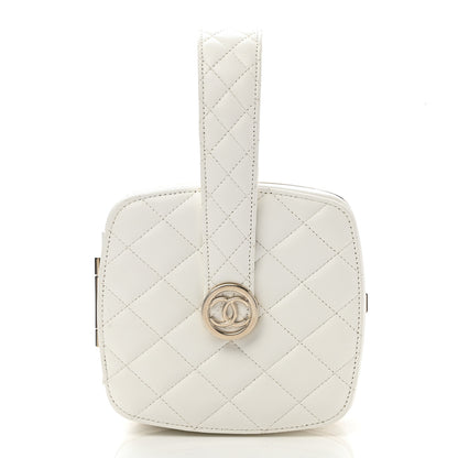 Chanel Lambskin Minaudiere Vanity With Handle White 2 of 12